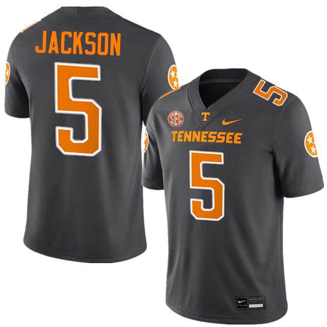 #5 Radarious Jackson UT Vols Jerseys,Tennessee Volunteers College Football Jerseys Stitched-Smoke Gr
